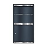 Metzler Briefkasten und Paketbox rostfrei und massiv, Paketbriefkasten xxl, Standbriefkasten modern, Paketkasten mit Zylinderschloss, Postbox in RAL7016 Anthrazitgrau mit Namensgravur, Modell Avalon 1