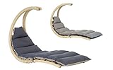 AMAZONAS Swing Lounger Anthracite stylische Schwebeliege aus hochwertigem FSC Fichtenholz bis 120 kg in Dunkelgrau