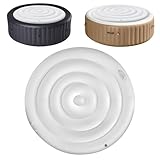 Thermische runde Pooldeckelabdeckung, 1,4 m Durchmesser, Outdoor-Spa-Hottub-Zubehör mit verstärkter aufblasbarer Struktur, Verdunstungsschutz