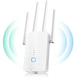 WLAN Verstärker, Ultraxtender WLAN Repeater, 1200Mbit/s Dualband WiFi Repeater mit WPS, 5G+2,4GHz Gigabit-LAN, AP Modus, Kompatibel Allen WiFi geräten, Alexa, routers