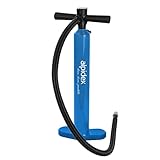 ALPIDEX Doppelhub Luftpumpe Pumpe Manometer Handpumpe Stand Up Paddle Schlauchboot SUP, Farbe:hellblau
