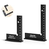 Schlosserwinkel Set, 2 Stück 90° Anschlagwinkel Zimmermannswinkel mit Messskala,Sitz-Winkel L-Typ, Layout Holzbearbeitung Messwerkzeug mit Skala