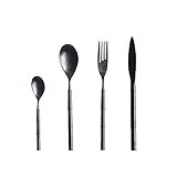 Besteckset aus Edelstahl, Edelstahl-Gabeln/Löffel/Messer-Set, Besteckset aus 304 schwarz beschichtetem Edelstahl, 48-teiliges Besteckset, Küchenutensilienset, Besteckset inklusive Löffel, Gabel und Me