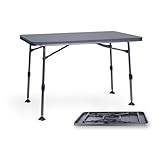 BERGER Molveno Campingtisch | Klapptisch Höhenverstellbar 115 x 70 cm Alu Campingtisch Klappbar Camping Tisch Gartentisch Klappbar | Falttisch Esstisch Balkon Klapptisch Garten Terrasse