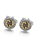 PiercingJak Herren Manschettenknöpfe mit Wikinger Wolfe 1 Paar Metall Manschettenknöpfe Männer Hemden Cufflinks Retro Nordischer Schmuck für Hochzeit Bräutigam Jubiläum, Silber