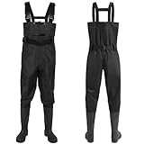 Wathose Herren Damen,Wathose Anglerhose mit Stiefel,Angelhose für Erwachsene mit Stiefel,Atmungsaktive Wasserdicht Watthosen für Sport Angelliebhaber, Angeln, Wassersport, Outdoor Aktivitäten