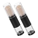 TOPPERFUN 2 Stück Teiliges Makeup Pinselset mit Nachfüllbarem Behälter Dichte Foundation und Blush Bürste für Unterwegs für Puder und Kosmetische Anwendung