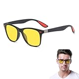 Nachtsichtbrille zum Autofahren Polarisierte Sonnenbrille Gelbe Gläser, Stylisches Design, Schutz vor UV Strahlung, für Damen und Herren, Nachtbrille Herren Damen Autofahrer Nachtfahrbrille