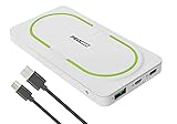 Pro User 2-in1-Powerbank 10000 mAh mit induktiver kabelloser QI Ladefunktion: futuristisches Design und kraftvolle Power, 15W, Kombination aus Ladestation und mobiler Powerbank