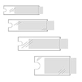 Klebeshop24 BESCHRIFTUNGSFENSTER SELBSTKLEBEND | Format + Menge wählbar | Transparent | Schmale Seite offen | Selbstklebetaschen / 19 mm x 75 mm, 24 Stück