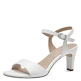 Tamaris Damen Sandalen mit Absatz Vegan Stilettoabsatz; WHITE MATT/weiß; 40