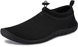 WHITIN Wasserschuhe für Herren Damen Aquaschuhe Badeschuhe Bequeme Männer Schwimmschuhe Surfschuhe Strandschuhe Ganz Schwarz 45