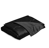YASMENG Satin Decke 150x200 Schwarz - Kühlende Seidige Sommerdecke, Leicht, Weich, Luxus, Glatt, Glänzend - Tagesdecke Kuscheldecke für Bett, Sofa, Couch, Schlafzimmer, Büro, Reisen