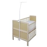 Baby Delux Himmelstange Himmelhalter universell weiß für Babybett Kinderbett Beistellbett Wiege mit Klemme für Himmel