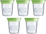 MAM Set mit 5 Behältern für Milch und Lebensmittel, robust und sterilisierbar, aus BPA- und BPS-freiem Kunststoff