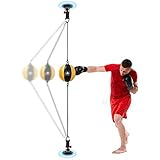 Box-Speedbag-Deckenmontage, tragbare Boxsäcke/Doppelend-Reflexball-Stressabbau-Spielzeug mit Saugnäpfen, Relief für Erwachsene und Kinder, Türrahmen/Boden (Größe: Rot + Schwarz)