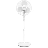 TROTEC Standventilator TVE 25 S, geräuscharmer Ventilator, 40 Watt, 3 Gebläsestufen, 80°-Oszillation, stufenlos höhenverstellbar bis 130 cm, Timer-Funktion, Fernbedienung