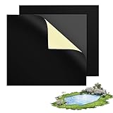 Jubilofex Reparaturset für Teichfolie – 2 Stück Reparaturabdeckung für Teichdichtung | Wasserdichtes Band selbstklebend 20 x 20 cm, Dichtungsset für Teich im Freien