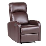 SVITA LEX Relaxsessel Fernsehsessel Beinablage Liegefunktion Ruhesessel Stuhl Kunstleder Braun