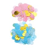 LIFKOME Runde Gender Reveal Konfetti und Blau Streudeko für Babyparty Tischdekoration Vielseitig Einsetzbar Elegant und Leicht zu Reinigen für Shower Feiern