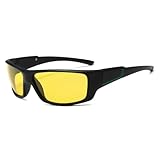 KTUCN Herren Sport Polarisierte Nachtsichtbrille Anti-Blendung Gelb Nachtsicht Autofahren Sonnenbrille Damen Schutzbrille, schwarz grün, BH01