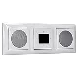 Busch-Jaeger (Original) DAB+ Unterputz Bluetooth Radio 8217U-101 Balance SI alpinweiß mit 2 x Lautsprecher im 3fach Rahmen + EBROM Phasenprüfer zur Montage der Geräte