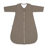 emma & noah Baby Schlafsack 3.5 TOG, Strampelsack für den Winter, in vielen Farben, Bio-Baumwolle, Oeko-TEX Zertifiziert, Abnehmbare Ärmel, Schlafsack für Neugeborene (Essential Taupe, 100 cm)