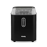 H.Koenig KUB14 Eiswürfelmaschine, 12kg in 24 Stunden, Eiswürfel in 6min, 2 Eiswürfelgrößen, 120 W Schwarz leise, Eiswürfelbereiter, 1 L, Eiswürfelschaufel