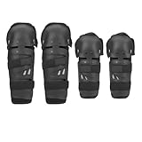 Knieschützer, Ellenbogenschützer, 4-teilig, Motorrad, Motocross, Radfahren, Ellenbogen-Knieschützer, Schutz, Schienbeinschutz, Rüstungsset, Schwarz