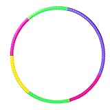 MUNSKT Zusammenklappbarer Hula-Hoop-Reifen aus Kunststoff, 7 Abschnitte, bunt, abnehmbare Röhren, Übung, Hula-Hoop-Reifen für Fitness, Gymnastik, Tanzspiele, Haustiertraining, Kinder und Erwachsene