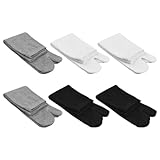 DILISEN 6 Paar Unisex Tabi Flip Flop Socken Geta Socken Baumwolle Split Toe Tabi Socken für Frauen und Männer, Mehrfarbig,