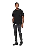 ONLY & SONS Herren Chino Hose ONSMARK Slim Check 9887 - Slim Fit - Stretch, Größe:33W / 32L, Farbe:Black 22019887