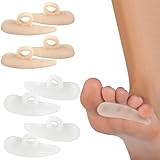 4 Paar Hammerzehenpolster,Hammerzehen Korrektur,Gewellt Korrektor, Silikonzehe Gewellt Korrektor, Zehenpolster Für Reduziert Schmerzen Und Reibung Für Frauen Und Männer (Hautfarben,Weiß)