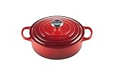 Le Creuset Gourmet Bräter aus Gusseisen, 24 cm, Kirschrot, 21179240602430