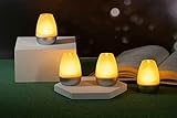 Northpoint LED Akku Lounge Lights 4er-Set mit Touchsensor Kabellos für Innen und Außen RGBW Flackereffekt mit Ladestation (Silber Matt)