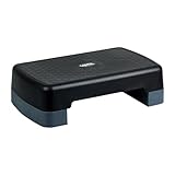 UPFIT - Fitness-Step, Steptritt, höhenverstellbar – 2 Höhen möglich: 12,5 und 18 cm – rutschfeste Oberfläche – praktische Aufbewahrung – Farbe: Schwarz – Maße: 44,5 x 22,5 x 12,5 oder 18 cm