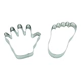 BekkiB 226162-2er Set 'Hand & Fuß' - Ausstechformen Käsefuß und Hand - Ausstecher aus Edelstahl zum Backen von Plätzchen & Keksen