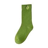 Grüne kleine Damensocken frisch gebürsteter, dicker Baumwolle Hunde Socken (Green, One Size)