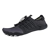 Hike Footwear Barfußschuhe für Damen und Herren, Walking, Laufen, Fitnessstudio, Wandern, Turnschuhe, breite Passform, rutschfest, leicht, Outdoor, Schwimmen, Surfen, Wasserschuhe, Schwarz , 39 1/3 EU