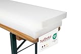 TexDeko 2er Set Bierbank Auflage Schaumstoffpolster 220x25x4cm | Mittelhart RG20 Bequeme Auflage für Bierzeltgarnitur Hussen | ÖKO-TEX 100 | Sitzpolsterung für Bierbank