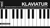 Klaviatur: Ausklappbare Klaviertastatur mit 88 Tasten von A'' bis c''''' – mit Notennamen, Notensystem & chromatischer Tonleiter (360g-Kartonpapier). ... chromatischer Tonleiter (360g-Kartonpapier).
