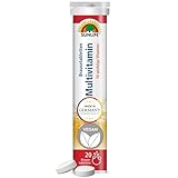 SUNLIFE Multivitamin Brausetabletten - 1x20 Stück - Multivitamin Tabletten mit Orangen Geschmack - Brausetabletten mit 10 Vitaminen - Nahrungsergänzungsmittel Multivitamine - Vitamine Tagesbedarf