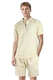 GINGTTO Herren Sommer Outfit Shorts und Tshirt Set mit Half-Zip Polo Hemd Trainingsanzug Sommer 2 Teiliges Casual Kurzarm Zweiteiler Kurze Urlaub Freizeitanzug Khaki L