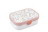 Mepal Brotdose Kinder Little Dutch – Bento Box Kinder - Brotdose Kinder mit Fächern & Gabel - Meal Prep Box mit Clip-Verschluss - BPA-frei & Spülmaschinenfest - 750 ml - Flowers and Butterflies