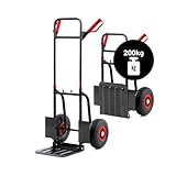 Pallit Sackkarre DIABLO-F klappbar | 200 kg | ergonomische Griffe | Stahlrahmen | Transportkarre Staplerkarre Transportwagen