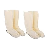 UKCOCO 2 Paare Regenstiefel Mit Warmem Futter Snowboard-Boot-innenschuh Wärmende Socken Für Damen Schlammstiefelsocken Stiefelsocken Für Damen Kurzer Plüsch Beige