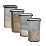 Vorratsdosen mit Deckel luftdicht diverse Sets Küchenorganizer Aufbewahrungsbox BPA frei stapelbare Vorratsbehälter für sämtliche Lebensmittel 'wie Zucker Mehl und Müsli' (4x 1200ml & 1x HLKauf-Block)