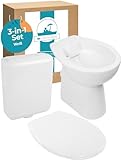 Calmwaters® Spülrandloses Stand WC mit 7 cm Erhöhung im Set mit WC Sitz mit Absenkautomatik und Spülkasten, 99000187