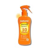 Babaria Sonnenspray, Vitamin D Spf30, Sonnencreme, 30, Körper, 200 ml, Sonnencreme mit Vitamin D, Sonnenschutz, Pistole, Sonnenschutz 30 für alle Hauttypen