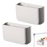 Rbleote 2er-Pack Magnetischer Stiftehalter,Magnetischer Stiftehalter Faltbarer,Mehrzweck Magnet Ablage,Geeignet Für Whiteboards,Kühlschränke,Schränke Und Metalloberflächen (Weiß)
